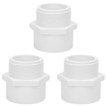 Adaptador macho de PVC, encaixes de tubulação de 2 vias e 2 polegadas, pacote com 3 unidades Adaptador macho de PVC, encaixes de tubulação de 2 vias e 2 polegadas, pacote com 3 unidades