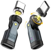 Adaptador magnético USB C para C, 2 pacotes, 240 W, cabo de carregamento PD 5A