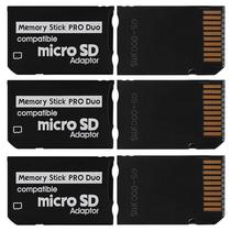 Adaptador Memory Stick Pro Duo, pacote com 3 leitores de cartões para PSP