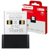 Adaptador Mercusys USB Wireless Dual Band AC650 Nano - MA20N