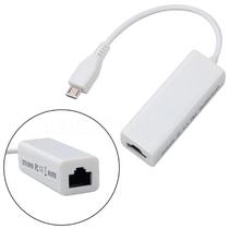 Adaptador micro usb v8 para cabo de rede rj45 celular