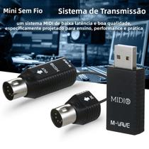 Adaptador MIDI Mini Sem Fio M-VAVE MS1 Plug And Play Para Dispositivos Com MIDI Adaptador MIDI Mini Sem Fio M-VAVE MS1 Plug And Play Para Dispositivos Com MIDI