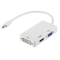 Adaptador Mini Displayport para Hdmi, Vga, Dvi, 3 em 1