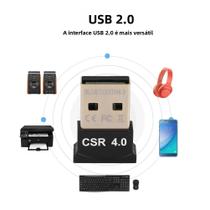 Adaptador Mini USB Bluetooth 4.0 Receptor Para Windows Mouse Teclado Fone De Ouvido CSR4.0