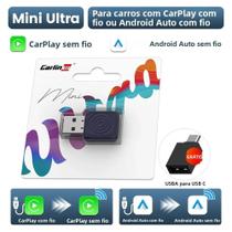 Adaptador Mini USB Wireless Carlinkit 5.0 Para Android Auto E CarPlay, Upgrade WiFi Bluetooth Para Adaptador Mini USB Wireless Carlinkit 5.0 Para Android Auto E CarPlay, Upgrade WiFi Bluetooth Para