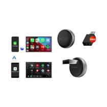 Adaptador Mini Wireless Android Auto CarPlay 24G 5G WiFi BLE Conexão Automática Atualização OTA