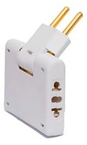 Adaptador Móvel Flex Articulado 3 Saídas Benjamin Dobrável NBR10A Branco-Adaptador 2 e 3 Pinos