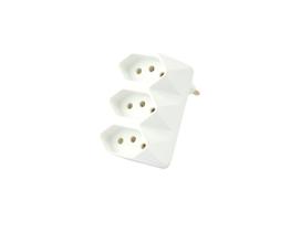 Adaptador Multiplicador 2P+T - T de 1 Para 3 Tomadas