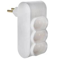 Adaptador Multiplicador 3T 2PT Branco Fiolux Adaptador Multiplicador 3T 2PT Branco Fiolux