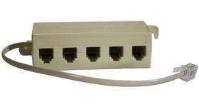 Adaptador Multiplicador Para Telefone Rj11 5 Fêmeas 1 Macho Adaptador Multiplicador Para Telefone Rj11 5 Fêmeas 1 Macho