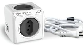 Adaptador Múltiplo Power Cube USB Cabo 3mts ELG - PWCX4U-3M