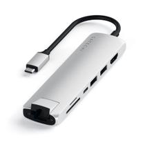 Adaptador Multiportas Slim Usb-C Com Porta Ethernet Prata