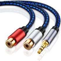 Adaptador NC XQIN RCA macho para cabo de áudio estéreo fêmea de 3,5 mm Adaptador NC XQIN RCA macho para cabo de áudio estéreo fêmea de 3,5 mm