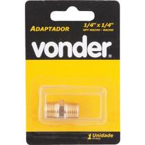 Adaptador niple 1/4x1/4" npt latão macho/macho - Vonder Adaptador niple 1/4x1/4" npt latão macho/macho - Vonder