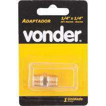 Adaptador niple 1/4x1/4" npt latão macho/macho - Vonder Adaptador niple 1/4x1/4" npt latão macho/macho - Vonder