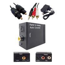 Adaptador Óptico X Rca + Cabo Óptico + Cabo 2 Rca X P2 Macho
