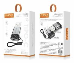 Adaptador OTG Agold USBC para USBA Prateado Conectividade Universal de Dados Adaptador OTG Agold USBC para USBA Prateado Conectividade Universal de Dados