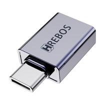 Adaptador OTG Hrebos Premium AD-503 Prata USB OTG Alta Velocidade Conector Compacto para Smartphone Tablet Pen Drive