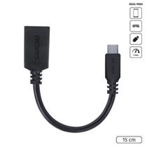 Adaptador Otg Tipo C Para Usb A 3.0 Para Celular Smartphone 15 Cm Preto - P3amup-15 - PCYES