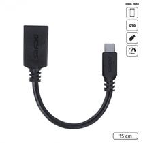 Adaptador otg tipo c para usb a 3.0 para celular smartphone 15 cm preto - p3amup-15 - Pcyes