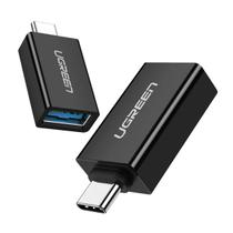 Adaptador otg ugreen tipo-c para usb us173 preto - 20808 Adaptador otg ugreen tipo-c para usb us173 preto - 20808