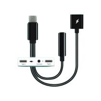 Adaptador OTG USB Tipo C 2 em 1: Áudio 3,5mm + Carregamento