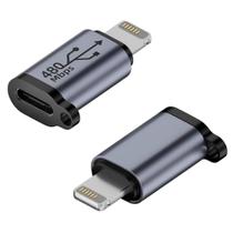 Adaptador OTG USB Tipo-C Femea Com Entrada Para Lightining Carregamento e Dados