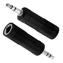 Adaptador P10 Fêmea para P2 Macho Estéreo Conector de Áudio 6,35mm x 3,5mm