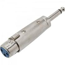Adaptador P10 Mono X XLR Cannon Femea Metal ADAP0028 Prata STORM
