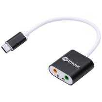 Adaptador P2 Duas Vias Para Usb Tipo C Fone + Microfone-