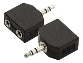 Adaptador P2 Macho Stereo Para 2 P2 Fêmea Stereo Adaptador P2 Macho Stereo Para 2 P2 Fêmea Stereo