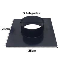Adaptador para duto preto 5" para saida churrasqueira 25x25 - laurindos Adaptador para duto preto 5" para saida churrasqueira 25x25 - laurindos
