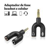 Adaptador Para Fone Headset Microfone Lapela P2 X P3 Áudio Para pc + Consoles - Altomex