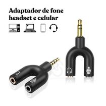 Adaptador Para Fone Headset Microfone Lapela P2 X P3 Áudio Para pc + Consoles