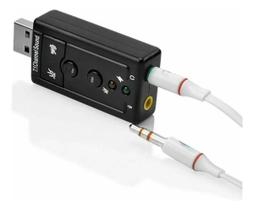 Adaptador Para Placa De Som Usb 7.1 Preto Knup Hb-T64 C Led