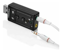 Adaptador Para Placa De Som Usb 7.1 Preto Knup HB-T64 C Led