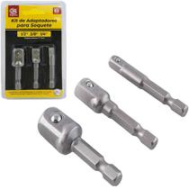 Adaptador Para Soquete Com 3 Pecas ½'' - 3/8'' - ¼'' - SQ COMERCIO