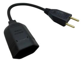 Adaptador Para Tomada 20a 3p Para 10a 2p 25cm Reforçada Adaptador Para Tomada 20a 3p Para 10a 2p 25cm Reforçada