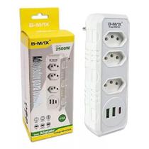 Adaptador para tomada Benjamin Conector Extensão S/ Fio UsbC 3 Tomadas - B-max
