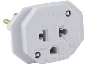 Adaptador para Tomada Universal 2P+T 10A Bivolt Branco