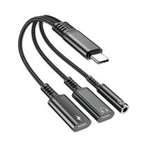 Adaptador PD 3 Em 1 De Carregamento Rápido 60W Para iPhone 16 15 Samsung Tipo C Cabo De Áudio Duplo