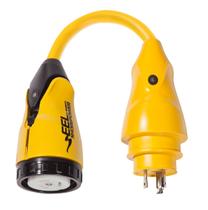 Adaptador Pigtail Marinco P30-504 EEL 30A 125V macho para 50A 125/250V fêmea Adaptador Pigtail Marinco P30-504 EEL 30A 125V macho para 50A 125/250V fêmea