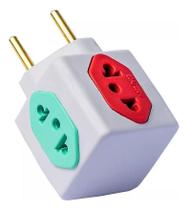 Adaptador Pino Cubo Colorido Benjamin 4 Saidas 10A 110/220V