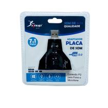 Adaptador Placa De Som 7.1 Usb Fone Microfone Pc Notebook - Knup Adaptador Placa De Som 7.1 Usb Fone Microfone Pc Notebook - Knup