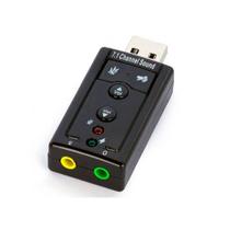 Adaptador Placa de Som Áudio USB 7.1 Canais 3D Para Notebook PC Desktop PS3 2 Conectores - IRM