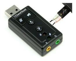 Adaptador Placa De Som Usb 7.1 Entrada P2 Fone E Microfone Cor Preto Adaptador Placa De Som Usb 7.1 Entrada P2 Fone E Microfone Cor Preto