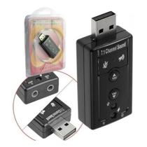 Adaptador Placa De Som Usb 7.1 Entrada P2 Fone E Microfone