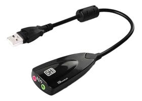 Adaptador Placa De Som Usb 7.1 Entrada P2 Fone Microfone Adaptador Placa De Som Usb 7.1 Entrada P2 Fone Microfone