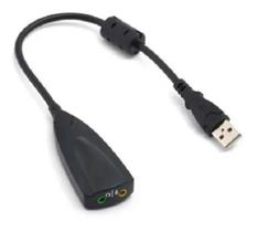 Adaptador Placa Som Usb 7.1 Áudio Notebook Pc Windows