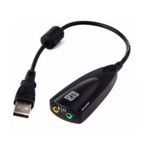 Adaptador Placa USB de Som 7.1 Fone e Microfone - SOLUCAO